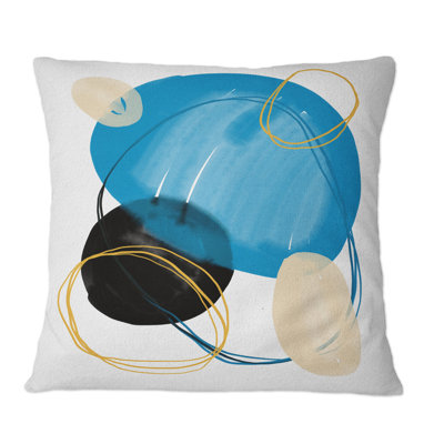 Coussin Minimaliste bleu et noir II - imprimé moderne