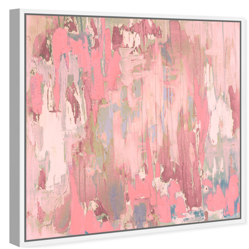 Abstrait Marissa Anderson Blush Swan Lake - peinture sur toile, Cadre blanc, H 20 po x l 20 po