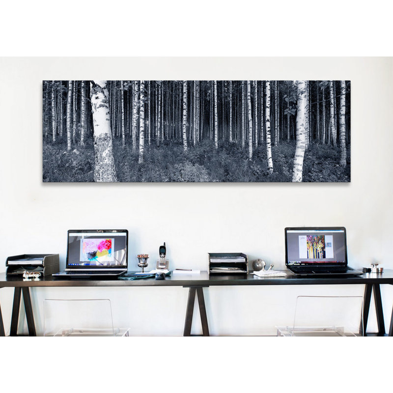 « Panoramic Birch Trees in a Forest, Finland », reproduction de photo sur toile, H 20 po x l 60 po x P 1,5 po, Toile tendue
