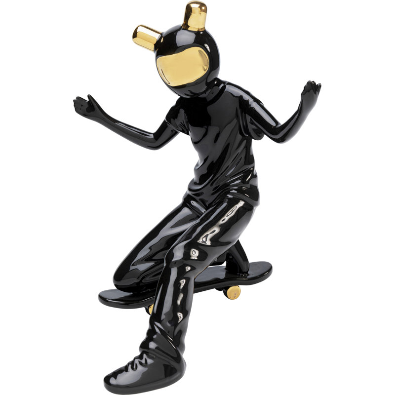 Skating Astronaut Black Figurine