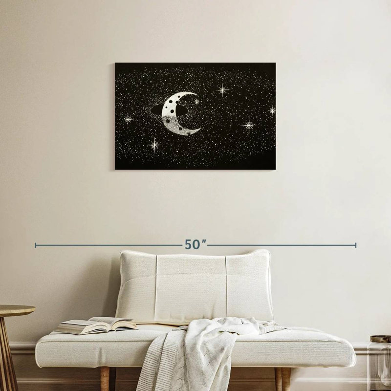 Oberle Starry Crescent Moon, 20" H x 30" W