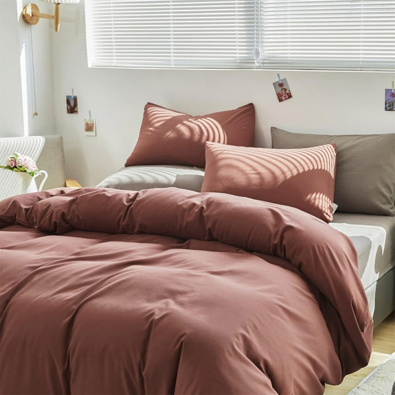 Ensemble d'édredon rouge brique King Marroon Bedding