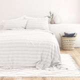 Anine Cozy Cotton Flannel Weathered Stripe Sheet Set - Gray