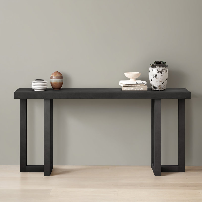 63.02" Console Table Entryway Side Table for Hallway Living Room, Black