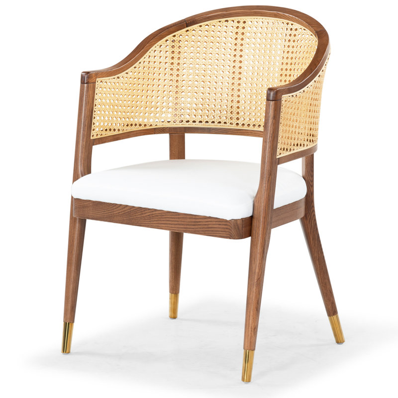 Arm Linen Chair, Walnut/Gold