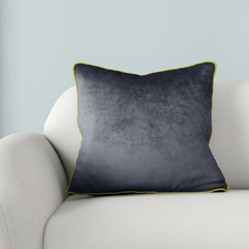 Meridian Square Cushion, Charcoal/Moss