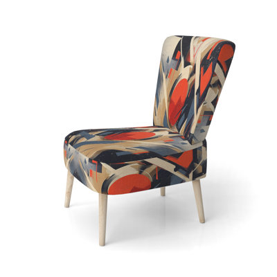 Fauteuil d'appoint moderne rembourré rouge, noir et rouge