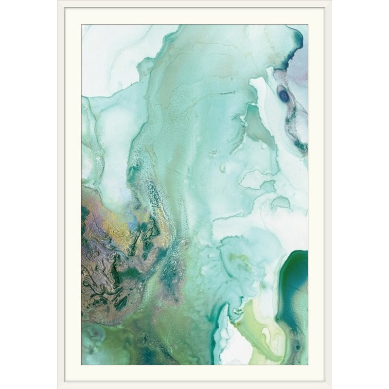 « menthe bubbles iii », reproduction, H 26 po x l 20 po x P 1 po, Cadre blanc