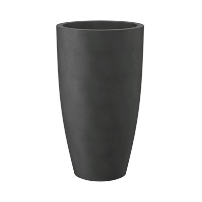 23.6"H Weathered Concrete Tall Planters, Outdoor Indoor Modern Decorative Planter Pots, Lightweight, Weather Resistant, Seamless with Drainage Hole