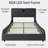 Luxurious Faux Leather Platform Bed with Thickened Headboard, Bluetooth Speakers & RGB LED Lights-624561703-624561702