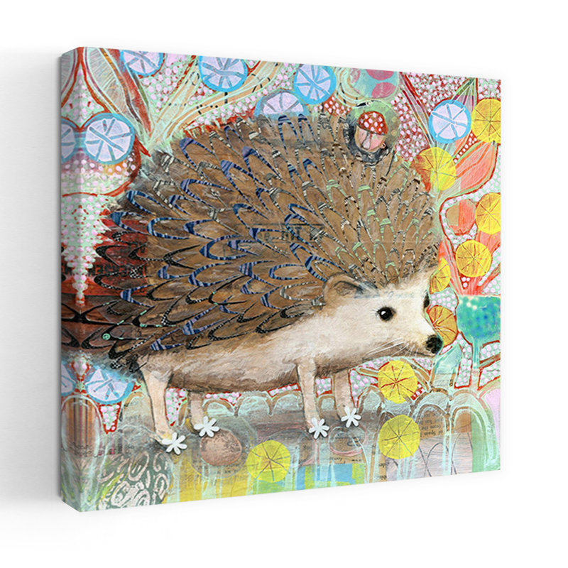 Hedgie, art abstrait contemporain, H 32 po x l 32 po