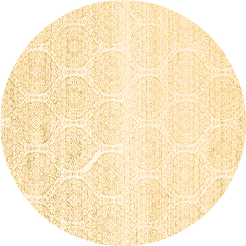 Washable Ikat Indoor Rug, Round 5'
