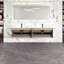 Ensemble de meuble-lavabo double 71 po avec dessus en surface solide Mattigan