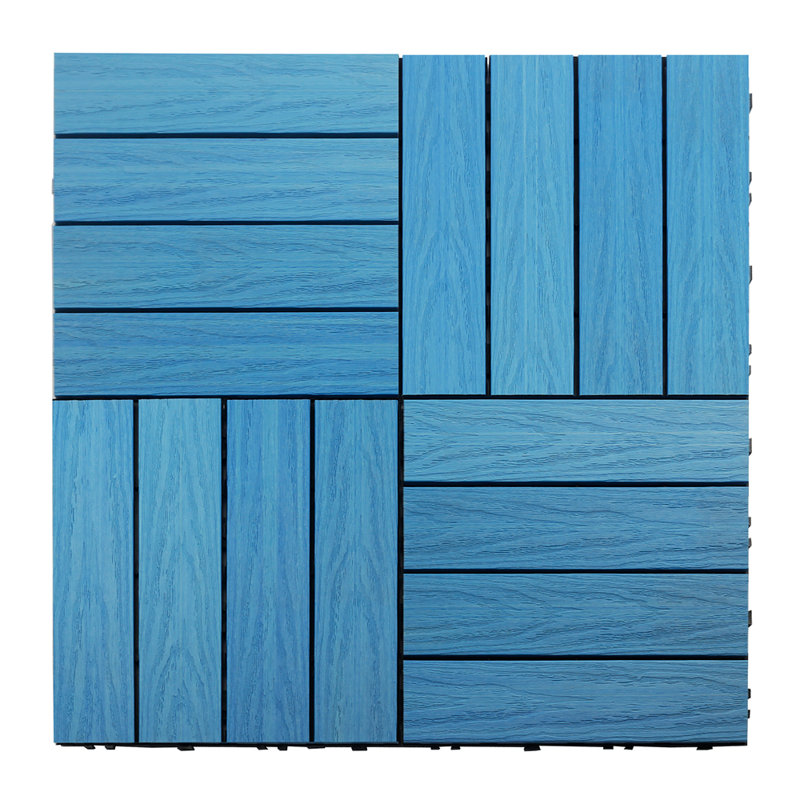 UltraShield Naturale 12'' L x 12'' W Composite Interlocking Deck Tile, Caribbean Blue