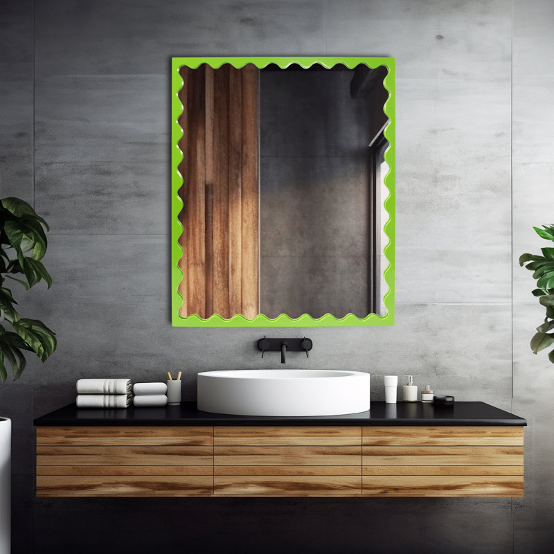 Ailee Rectangle Mirror, Mirrored Green