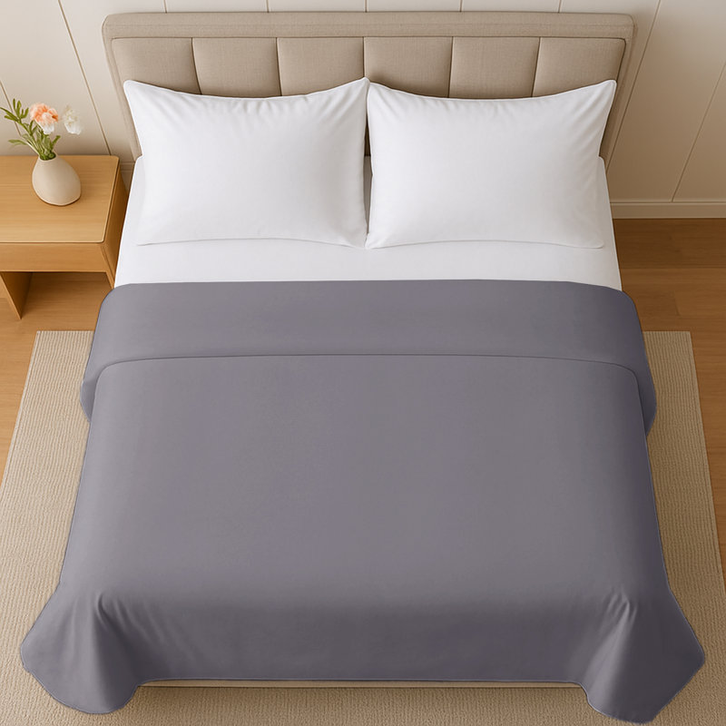 100% Cotton Standard Flat Sheet, Single (3'), Grey