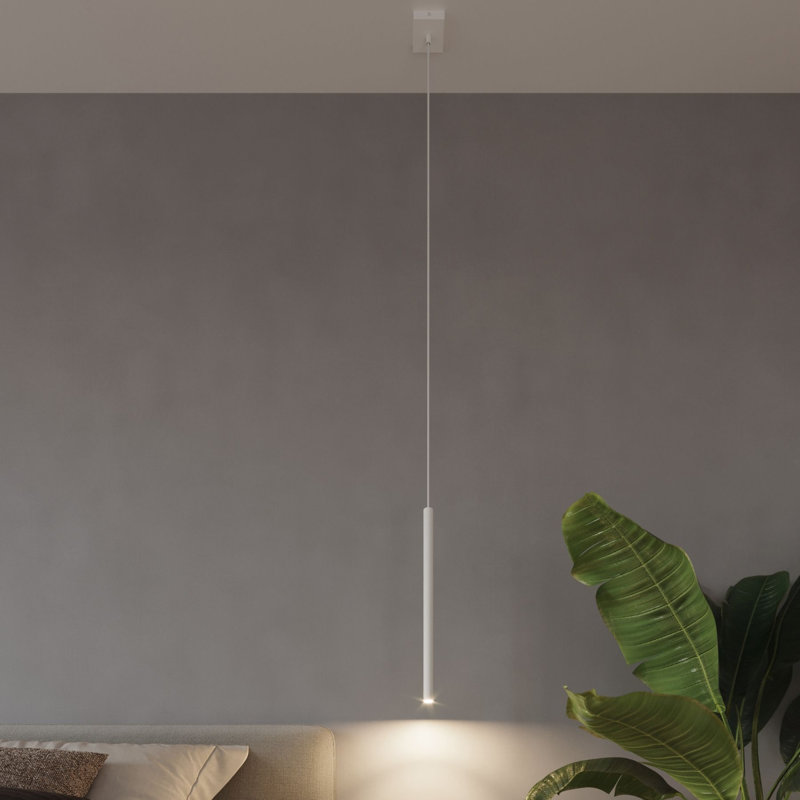 Mcgarity 1 - Light Geometric Pendant, White, 100cm H x 8cm W x 8cm D