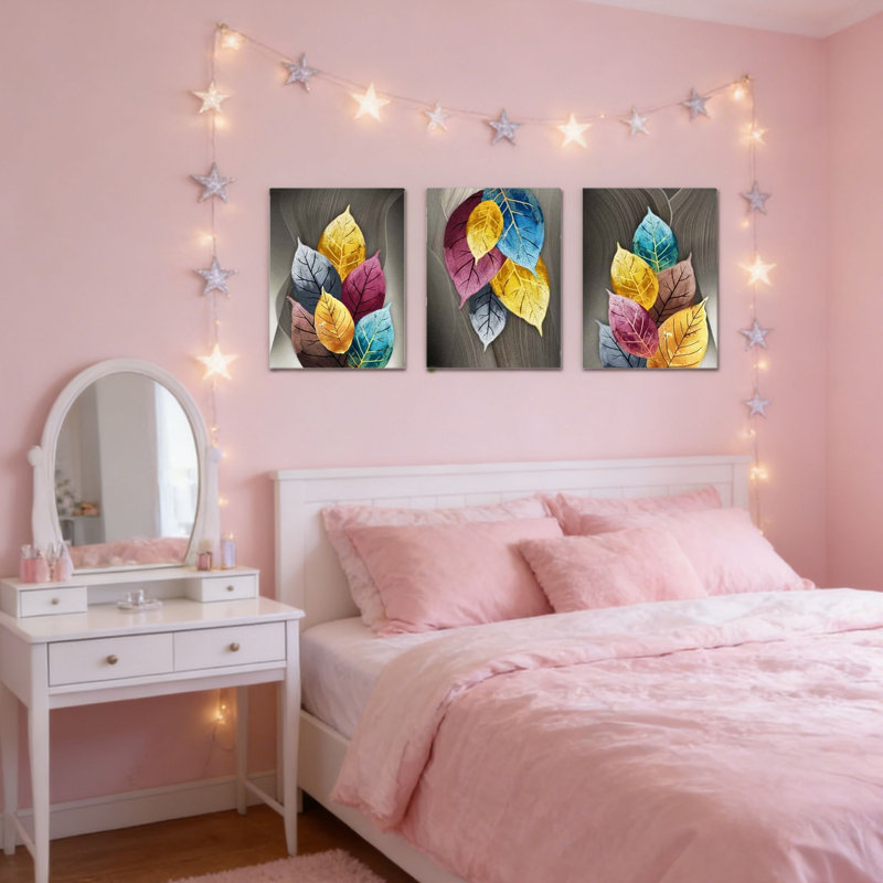 3 pièces d'art mural en toile abstraite de 16 "x 24"