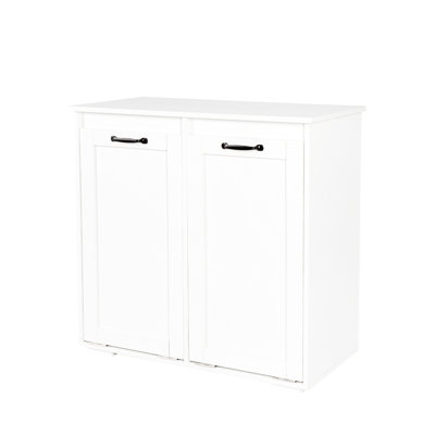 Armoire pour panier à linge à panneau de particules - et fiable avec une organisation facile 2 sacs amovibles pour garder votre chambre propre en bois blanc 30,11 po Hauteur