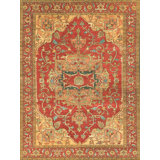 Antique Weave Serapi Wool Oriental Area Rug