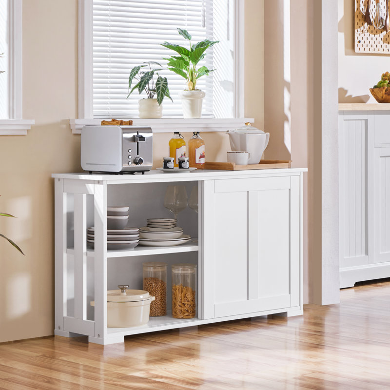 107cm Multifunctional Sideboard with Concealed Storage, White