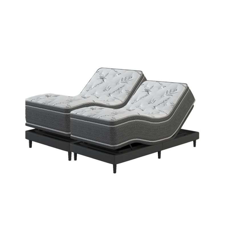 Matelas Queen de 25 cm avec housse pour une meilleure aération et un sommeil réparateur, ressorts ensachés sur tout le périmètre pour isoler les mouvements du corps, conception ajustable en mousse blanche et ressorts pour un repos prolongé.