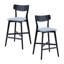 Ensemble de 2 chaises de bar en bois, tabourets à hauteur de comptoir avec dossier