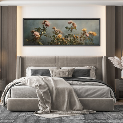 Doux rosé dans un doux éclairage chaleureux - impression sur toile encadrée