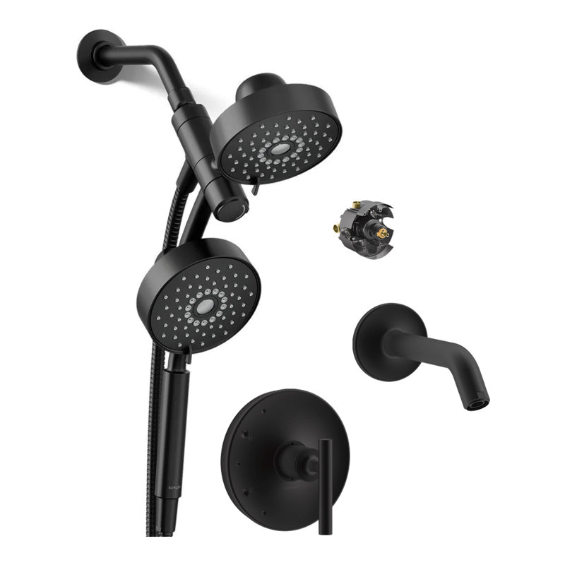 Ensemble de douche 2 en 1 Purist 2,5 gal / min, Noir mat