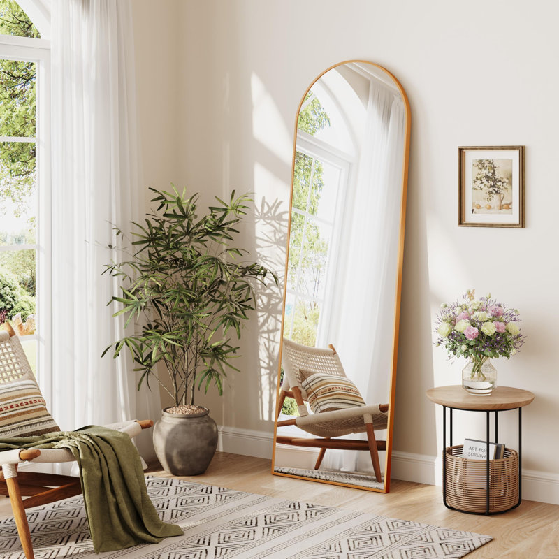  Full Length Arch Mirror, Full Body Floor Mirror with Stand, Standing/Leaning/Hanging for Living Room Bedroom