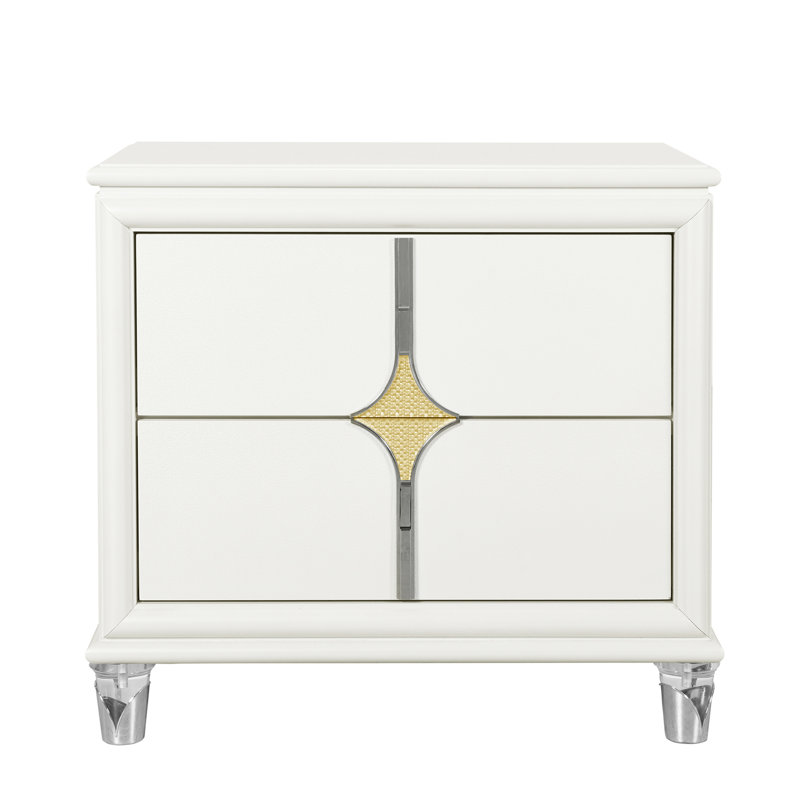 Side Table, Nightstand With Acrylic Front Legs