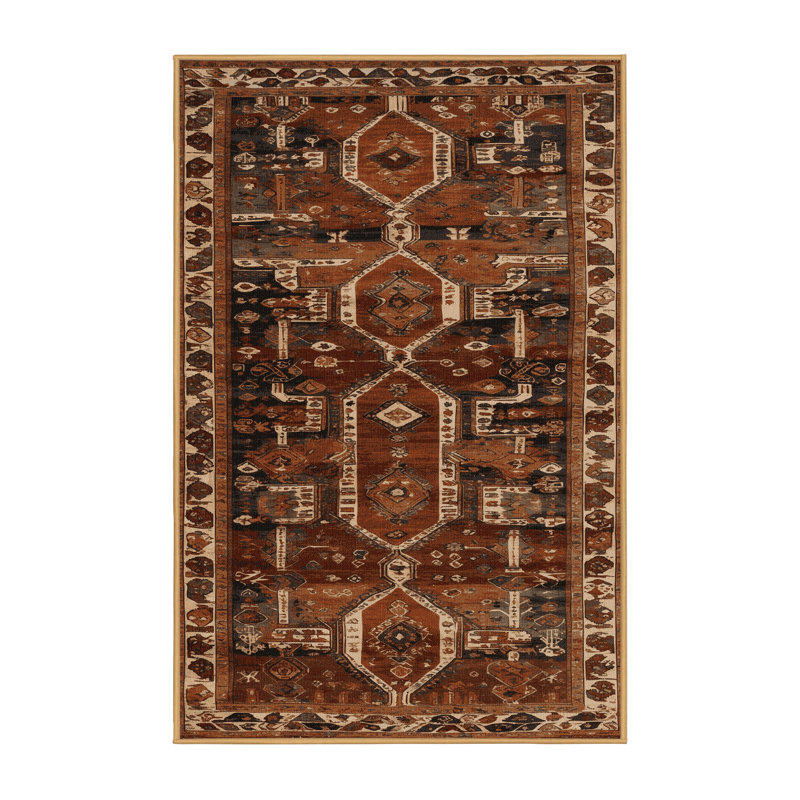 Tapis brun turc lavable à la machine, Rectangulaire 8 pi x 12 pi