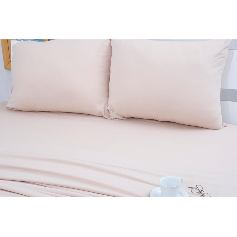 100% Cotton Jersey Knit Pillowcases, Beige, Queen Pillowcase