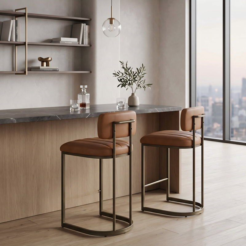 Tabouret de bar moderne 35 po, Brun
