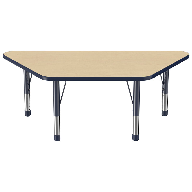 Table d'activité trapézoïdale à hauteur réglable avec pieds trapus, Gris/noir, Chunky, 24" x 48"