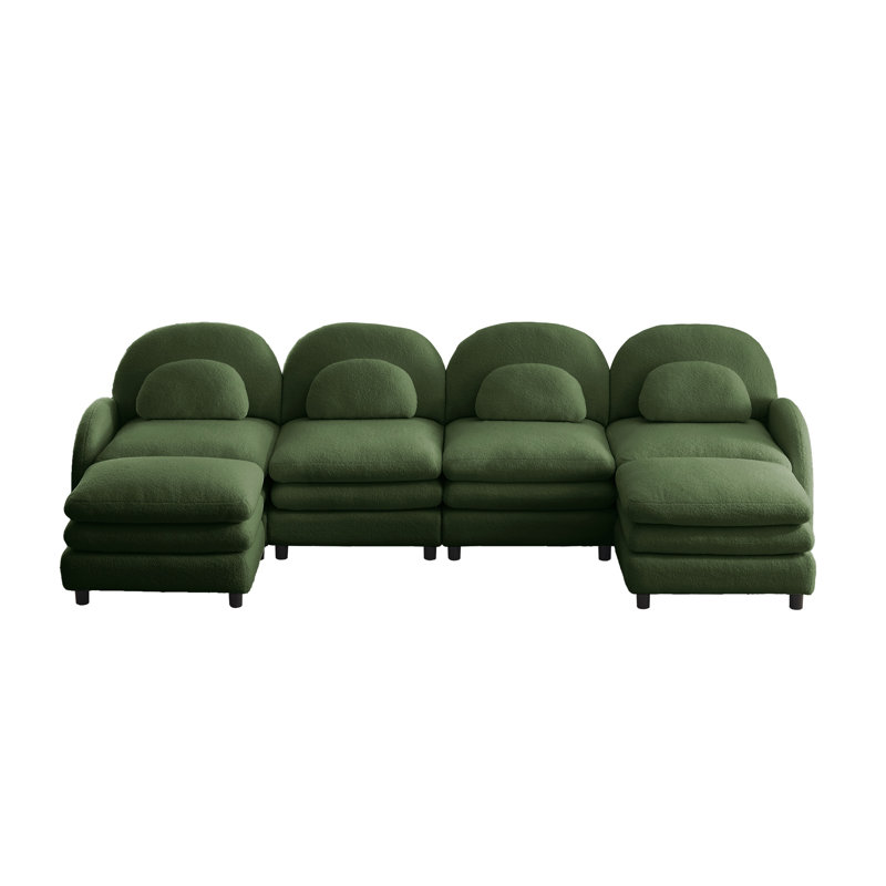 Canapé modulaire en tissu Green Teddy