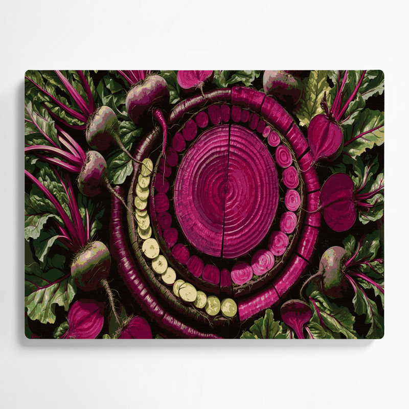 Art mural en métal légumes et betterave rouge, H 11 po x l 14 po