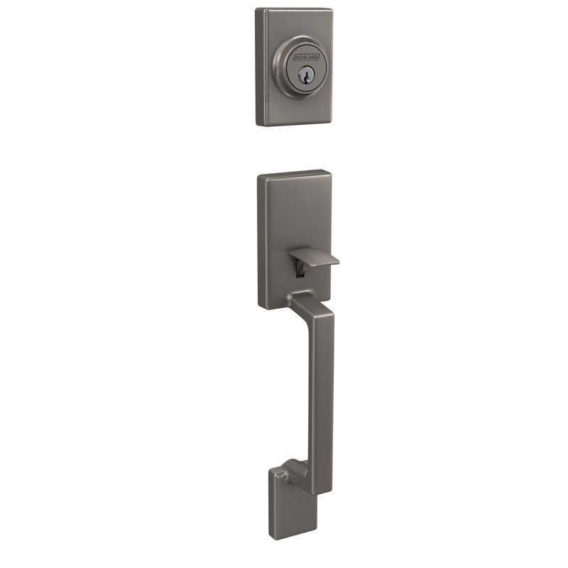 Handle with Deadbolt, Satin Nickel