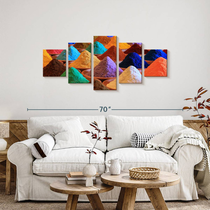Indian Powder Paints, 24" H x 55" W