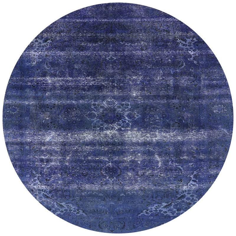 Tapis oriental bleu, Rond 6 pi