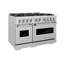 ZLINE 48" Classic Double Oven Gas Range in Stainless Steel with 8 Brass Burners-682624151