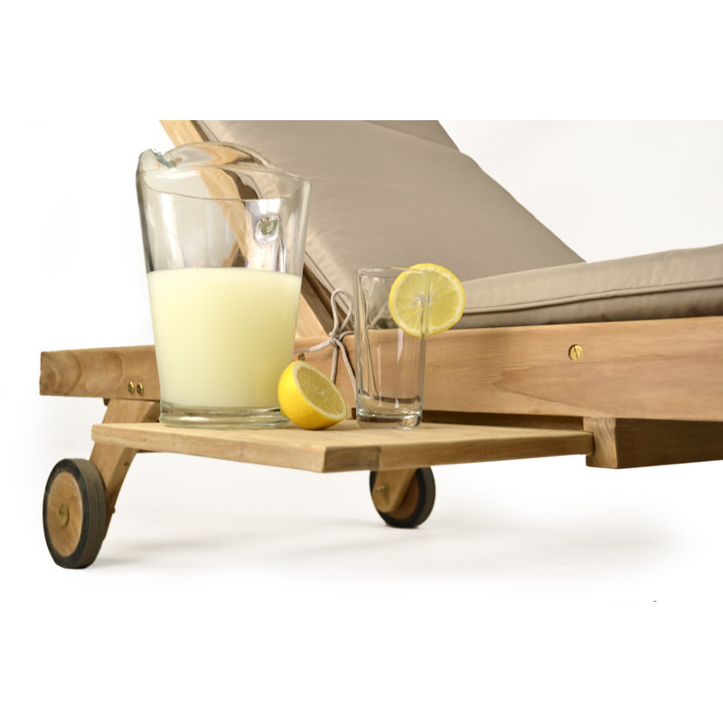 Cristina 200cm Long Reclining Teak Single Chaise