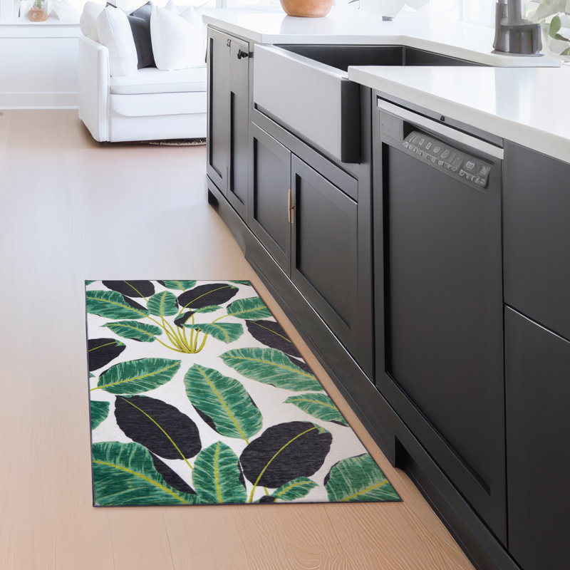 Tapis rectangulaire 3 pi x 5 pi Hojas Rainforest Emerald