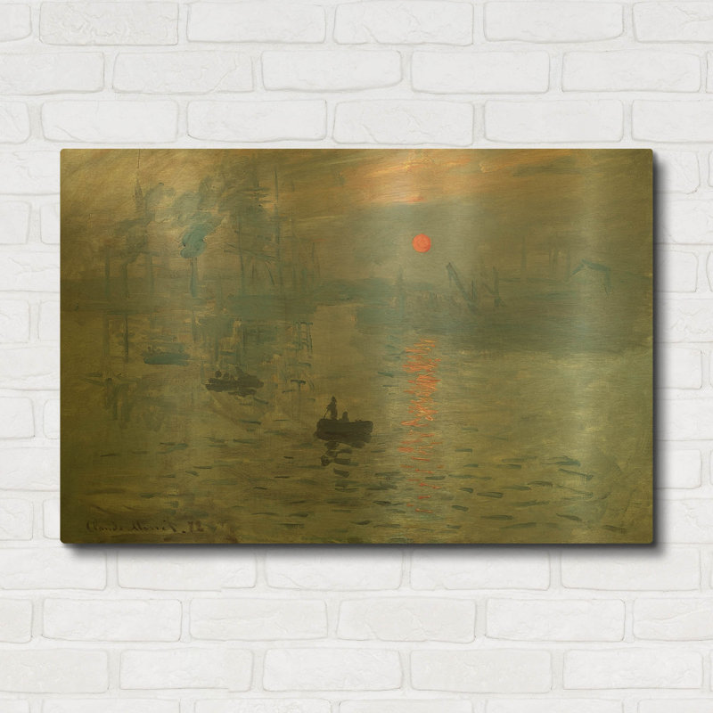 «Impression, lever de soleil» par Claude Monet, art mural en métal doré, 36 po x 24 po, 36 po x 24 po