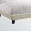 Ricardo Beige Linen Black Wood Full Size Upholstered Bed, 45.59'' H X 57.79'' W X 80.1'' L