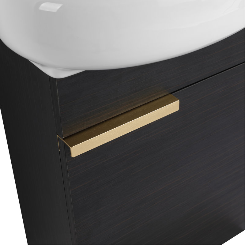 Meuble-lavabo à fermeture en douceur avec lavabo, 16 pouces pour petite salle de bain