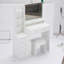 Meuble-lavabo de 41 po de large avec tabouret rembourré-374590326