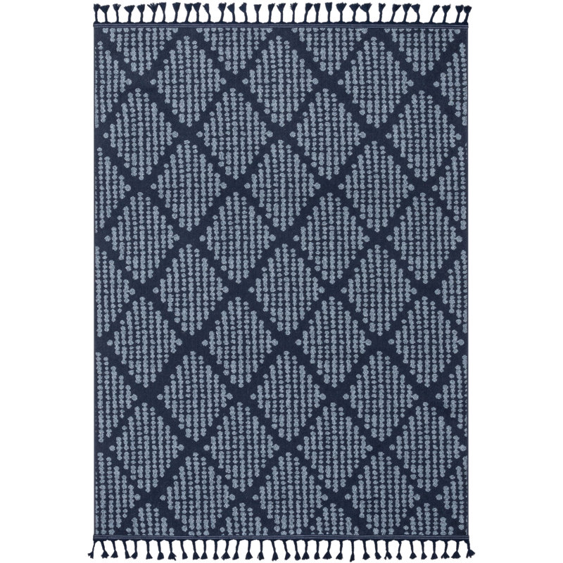 Loop-De-Loop Geometric Synthetic Area Rug, Rectangle 67 x 120cm