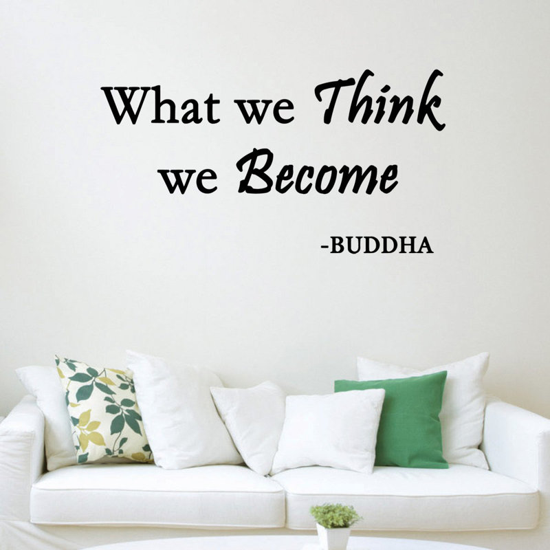 Décalcomanie murale "what we depense bouddha", H 11,5 po x l 22 po