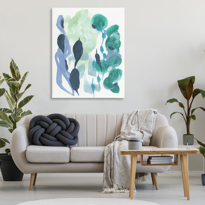 Art mural sur toile, "Symboli Leafy Paint" par Melissa Wang, H 48 po x l 36 po